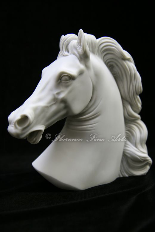 Horse Head Bust Italian Statue Sculpture Figure Figurine Vittoria Made