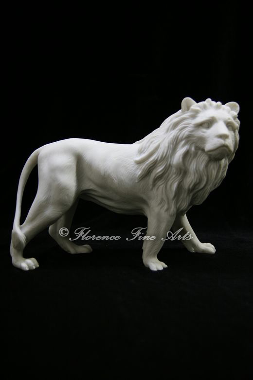Standing Aggressive Lion Statue Sculpture Made in Italy  