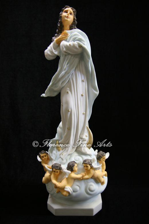 Immaculate Conception Mary Angels Mother Catholic Statue Sculpture Made
