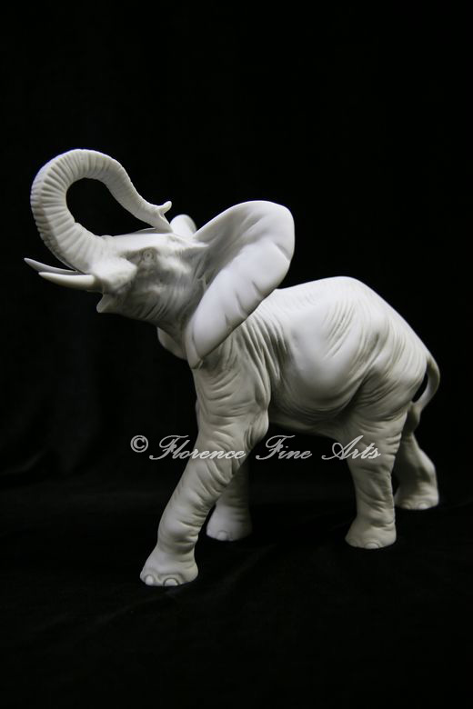 8" Lucky Wild White Elephant Italian Statue Vittoria Collection Made in